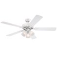 thumbnail image 1 of Westinghouse 7236400 52 in. Ceiling Fan with Dimmable LED Light Fixture White Finish Reversible Blades White & White Washed Pine Frosted Ribbed Glass, 1 of 4