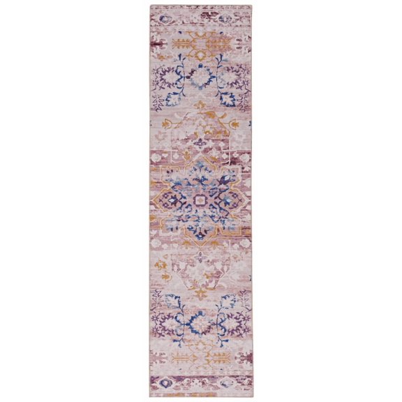 Micah 2' x 8' Washable Runner, Ivory and Gold
