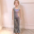 thumbnail image 2 of GDREDA Combinaison Moulante Extensible à Paillettes pour Garçons et Filles Sans Manches à Col Ras du Cou Pantalon Bas Barboteuse d'Été Noire, 2-3 Ans, 2 of 6