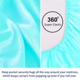 thumbnail image 4 of Unique Bargains Satin Fitted Sheet with Deep Pocket Luxury Smooth, 4 of 7