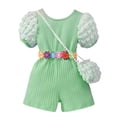 thumbnail image 1 of Timegard Baby Girls Clothes Toddler Cute Color Block Short Rompers Bag Casual Jumpsuit Summer Fashion, 1 of 3