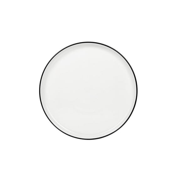 Mainstays Black rim Stoneware Round Dinner Plate