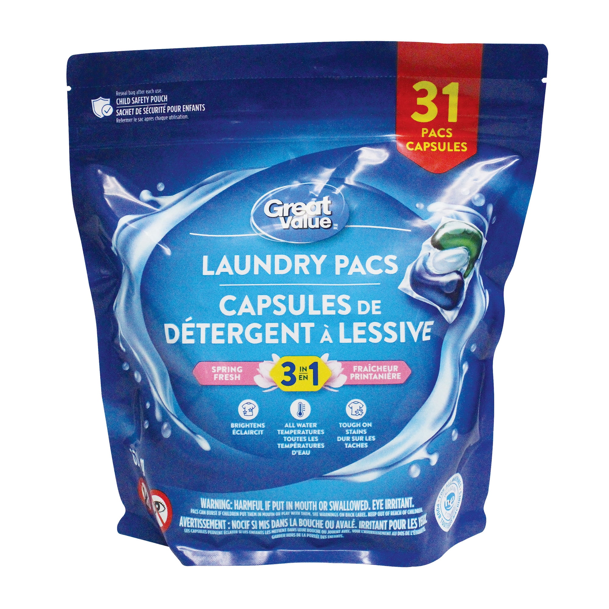 Great Value Laundry Pacs - 31 Pacs
