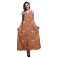 thumbnail image 1 of Bimba Robe Longue pour Femmes en Rayonne Imprimée d'Oiseaux Chic Bohème d'Été Maxi de Plage - Grande, 1 of 5
