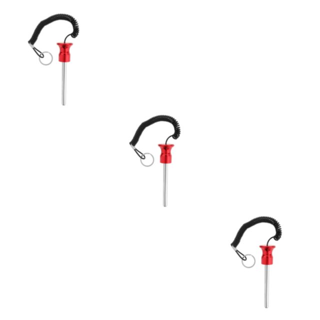 Dalazy Goupille Magnétique de Poids avec Corde de Traction Pièces de Rechange Rouge 10x105mm 3Set