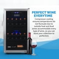 thumbnail image 2 of Newair Freestanding 28 Bottle Dual Zone Compressor Wine Fridge in Stainless Steel, Adjustable Racks and Exterior Digital Thermostat, 2 of 13