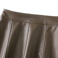 thumbnail image 5 of Besolor Jupe Midi Évasée Classique Taille Haute Longueur Genou pour Femme, Cuir, Extensible, 5 of 5