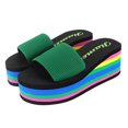 thumbnail image 1 of Womens Summer Slippers Platform High-heel Rainbow Platform Wedges Shoes, 1 of 9