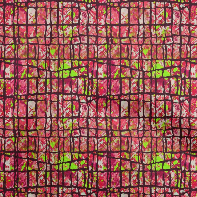 oneOone Tissu en Coton Flex Rouge Abstrait pour Robe Tissu Imprimé au Mètre 40 Pouces de Large