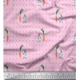 thumbnail image 1 of Soimoi Cotton Voile Fabric Carrot & Rabbit Dots Print Fabric by the Yard 56 Inch Wide, 1 of 5