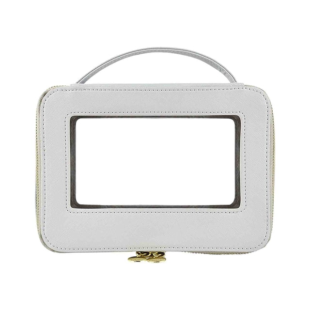 EGNMCR Makeup Bag,Travel Makeup Bag New Fashion Counter High End Handheld Makeup Case With High Appearance Value Travel Portable Window Opening Transparent PVC Makeup Bag creative creative