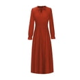 thumbnail image 5 of cfhntfmh Robes d'Invitée de Mariage pour Femmes Tendance à Découpes à Volants Col Ras du Cou Robe Maxi Smockée Ample Plissée Robe de Soirée, 5 of 5