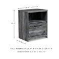 thumbnail image 4 of Bowery Hill Table de Nuit à 1 Tiroir avec Ports USB, Gris, 4 of 6