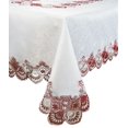 thumbnail image 1 of Nappe en Dentelle - Blanc/Bourgogne, 54x72 Pouces, 1 of 2