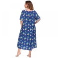 thumbnail image 4 of Chemise de Nuit Douillette à Manches Courtes pour Femmes, Encolure Carrée, Imprimée, Grande Taille, Robes de Maison pour Femmes TG-4TG, 4 of 5