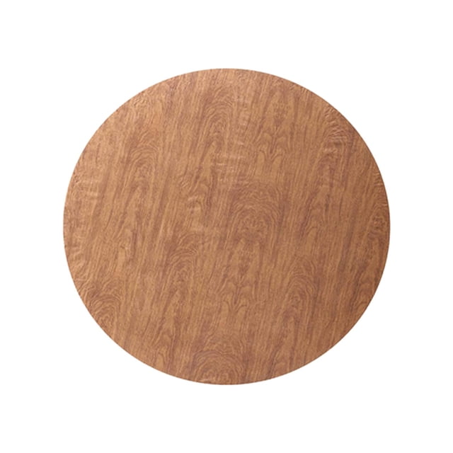Nappe Ronde Élastique Ajustée en Vinyle pour Cuisine et Salle à Manger, Diamètre de 48 Pouces, avec Motif Grain de Bois dans des Tons Bruns Chauds. Vinyle Imperméable avec Endos en Flanelle et Bords Élastiques Assure un Ajustement Sécuritaire. Facile à Nettoyer et Convient au Linge de Table, aux tables à Manger, aux Pique-Niques, aux BBQ et à l'Utilisation Extérieure.