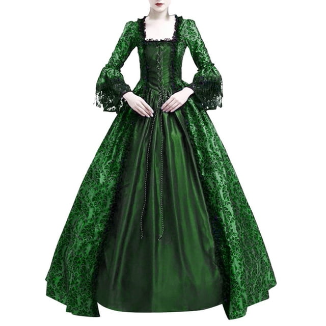 UPPADA Costumes Gothiques pour Femmes à Manches Longues Victorian Dresses Plus Size Robe Corset Robe Maxi Fluide Robe de Fête Robe Cocktail Robe Lacée Robe de Mascarade Jolies Robes de Bal Soldes Aujourd'hui Liquidation Femmes
