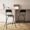thumbnail image 2 of HOMCOM Folding Bar Stools Set of 2, Foldable Stool with Footrest, Black, 2 of 10