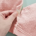 thumbnail image 4 of Bocqde Women's Front Button Closure Bralettes Sexy Solid Soft Support Full Coverage Bras Embroidery Thin Style Breathable Wire-Free Underwear Daily Bras, 4 of 4