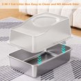 thumbnail image 3 of Ourlova Stainless Steel Litter Box With Lid, Enclosed Litter Box With Cat Litter Mat And Scoop, Extra Large High Sided Cat Litter Trays, Easy Clean, Detachable, 3 of 7
