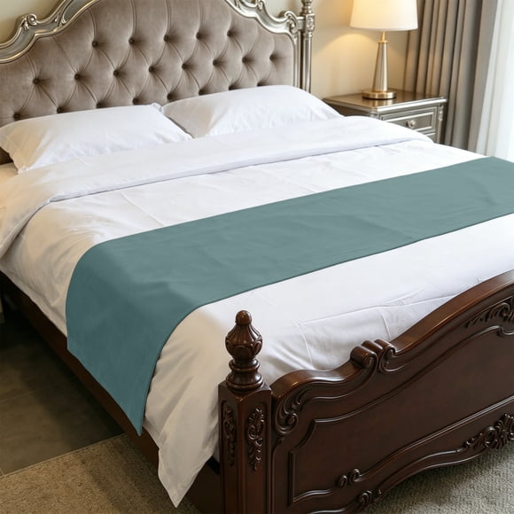 Vacemry Solid Color Bed Runner, Decorative Bed Scarf Protector Cover, Soft Bedspread for Hotel Bedroom Home Bed Linen Decor