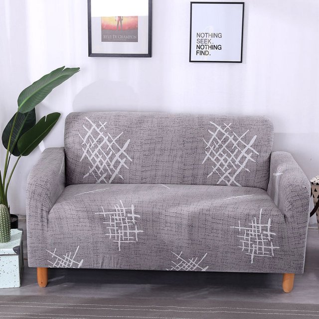 TFixol Elastic Sofa Slipcover with Free Pillowcase, Durable Polyester Fabric, Multicolor Design, Fits 145-185cm Double Seats, Easy Installation with Foam Sticks Included