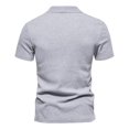 thumbnail image 4 of vdgthytj Golf Shirts for Men Knitting Cotton Short Sleeve V Neck Collared Tees Plus Size Slim Solid Color Work T-Shirts, 4 of 8