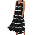 thumbnail image 1 of CHOK Robes d'Été pour Femmes 2024 Robe Maxi pour Femmes en Coton et Lin Robe Débardeur Sans Manches Ample à Col Rond Robes avec Poches Robe de Loisirs en Solde Blanc #1 L E2, 1 of 5