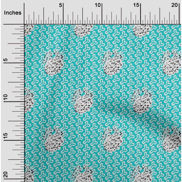 oneOone Cotton Poplin Turquoise Blue Fabric Abstract Block Sewing Craft Projects Fabric Prints By Yard 56 Inch Wide