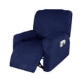thumbnail image 1 of Amdohai 4 Separate Piece Waterproof Stretch Recliner Sofa Cover Suede Chair, 1 of 7