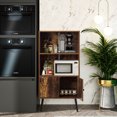 thumbnail image 4 of Gymax 2-Tier Retro Bookcase Bookshelf w/3 Compartment&2 Doors Industrial Cabinet, 4 of 10