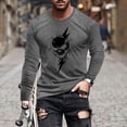 thumbnail image 2 of YOIAVAIOY T-Shirts Graphiques pour Hommes Halloween Chemise à Imprimé Araignée Manches Longues Col Rond T-Shirt Blouse Décontractée de Vacances T-Shirts Gris P, 2 of 6