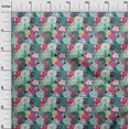 thumbnail image 3 of oneOone Tissu Viscose Georgette Turquoise Vert Floraux Matériel de Robe Tissu Imprimé Tissu au Mètre 42 Pouces de Large, 3 of 4