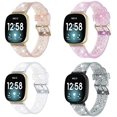thumbnail image 5 of Bands Compatible with Fitbit Versa 3/Fitbit Sense Band, Soft Silicon Sport Wristband Strap(Silver), 5 of 5