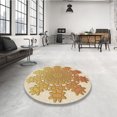 thumbnail image 4 of Ahgly Company Tapis d'Intérieur Lavable en Machine Carré Transitionnel Marron Or, 5 Pieds Carré, 4 of 7