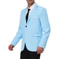 thumbnail image 4 of INSPIRE CHIC Men's Coat Slim Fit Blazer Single Breasted One Button Formal Coat S Light Blue, 4 of 7