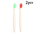 thumbnail image 2 of 2PCS Bamboo Toothbrush Vintage Natural Wood Toothbrush Nylon Bristle Toothbrush, 2 of 10