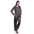 thumbnail image 2 of Moomaya Ensemble de Pyjama à Manches Longues et Shorts pour Femmes, Pyjama en Satin à Boutons pour Femmes, 2 of 6