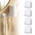 thumbnail image 1 of SuChun Spoon And Lid Rest 4Pack Toothbrush Holder For Bathroom Wall Mounted Toothbrush Holder Adhesive Toothbrushes Organizer Plug Socket Holders Shower White White, 1 of 9