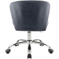 thumbnail image 3 of Meridian Furniture Finley Chaise de Bureau Pivotante Réglable en Velours Gris et Chrome, 3 of 6