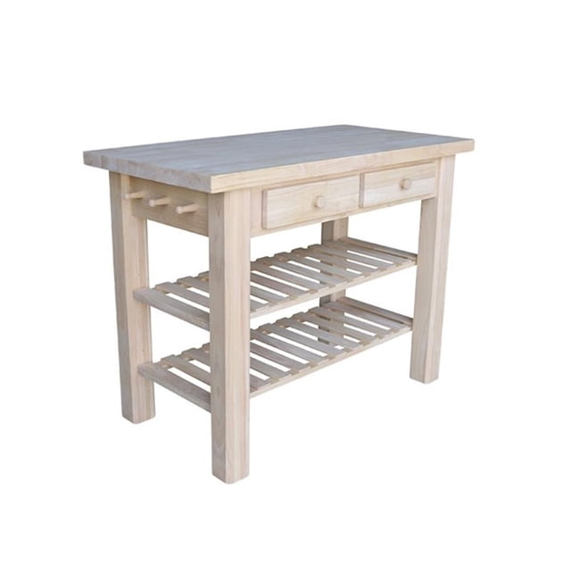 International Concepts Modern Wood Kitchen Island in Natural