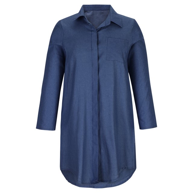 Gspmoly Robes d'Été pour Femmes 2025, Robe Chemise à Col à Revers pour Femmes à Boutons, Mode Décontractée, Couleur Unie, avec Poches, Manches Longues, Robes Formelles pour Femmes Économies d'Été