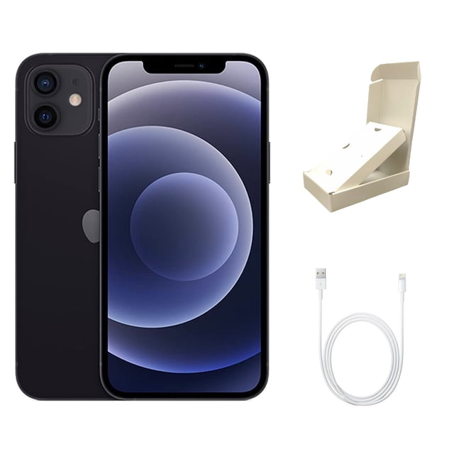 Refurbished Apple iPhone 12 A2172 (Fully Unlocked) 128GB Black (Grade A) w/ Gift Box
