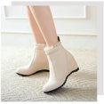 thumbnail image 4 of Bottes à Talon Compensé pour Femmes, Bottines Courtes à Hauteur Intérieure Augmentée, 4 of 6