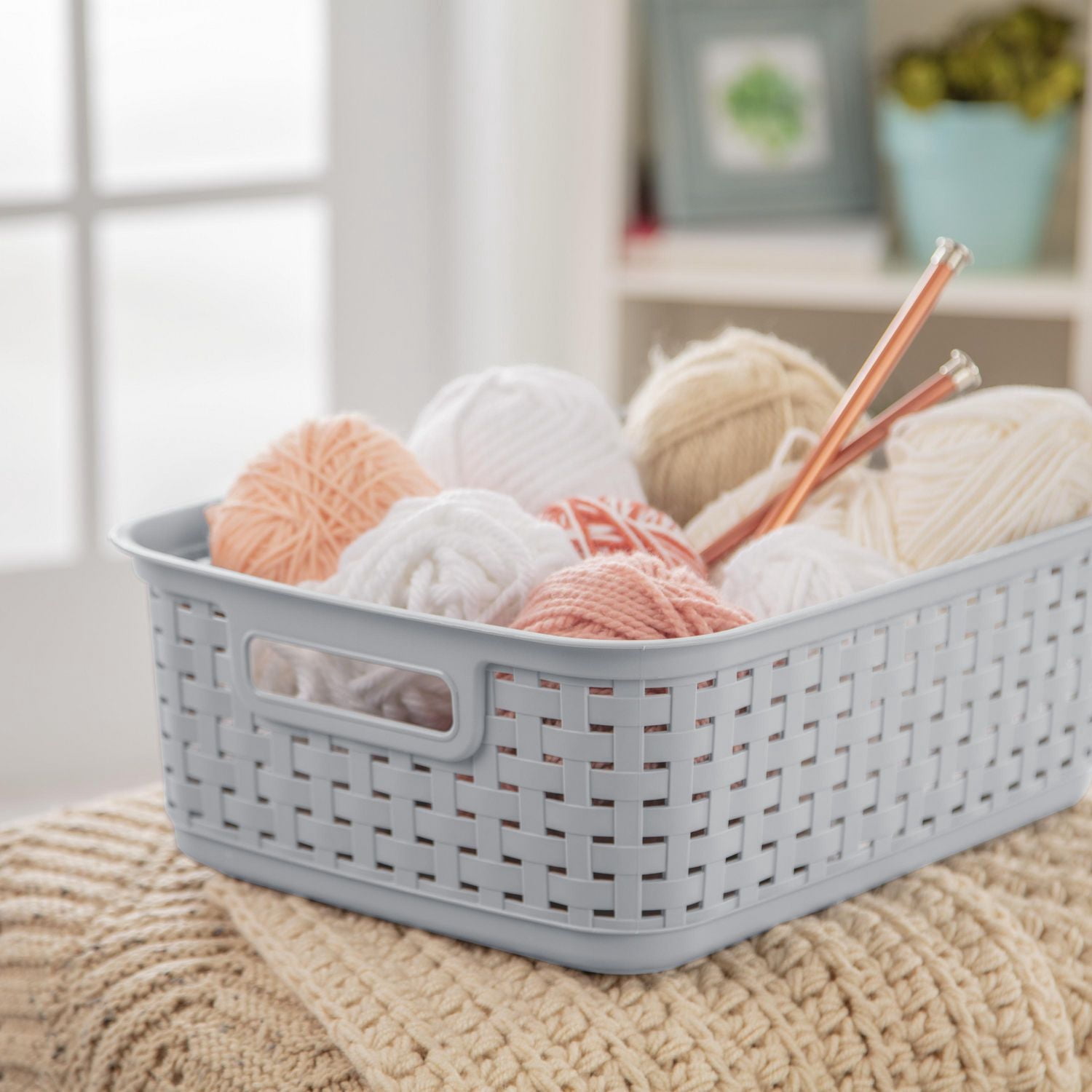 CDL Hand Stitched Mini Basket ベージュ Sterilite short Weave Basket - Walmart.ca