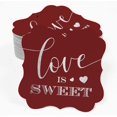 thumbnail image 2 of Inkdotpot Pack Of 100 Real Silver Foil Bracket Shape Paper Tags Love Is Sweet Wedding Favor Hang Tags, 2 of 6