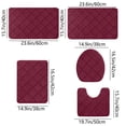 thumbnail image 3 of Bathroom Rugs and Mats Sets Foam Bath Mat 5 Set Bathroom Rugs for 5 Pcs Toilet Mats Universal Soft Comfortable Water Absorption Non-Slip Thick Machine Washable Easier to Dry Dark, 3 of 7