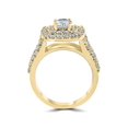 thumbnail image 3 of 3ct Diamond Engagement Wedding Double Cushion Halo Trio Ring Set 10k Yellow Gold, 3 of 3