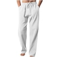 thumbnail image 1 of FAIWAD Mens Joggers Pants Summer Drawstring Straight Wide Leg Pants Loose Casual Elastic Waist Sweatpant, 1 of 5