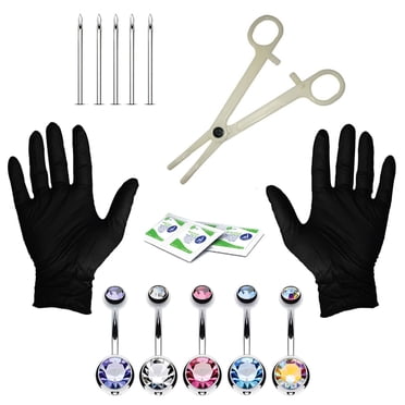 Trousse de Perçage Corporel Trousse de Perçage 14 g pour Nombril Calibre 14 - 15 Pcs